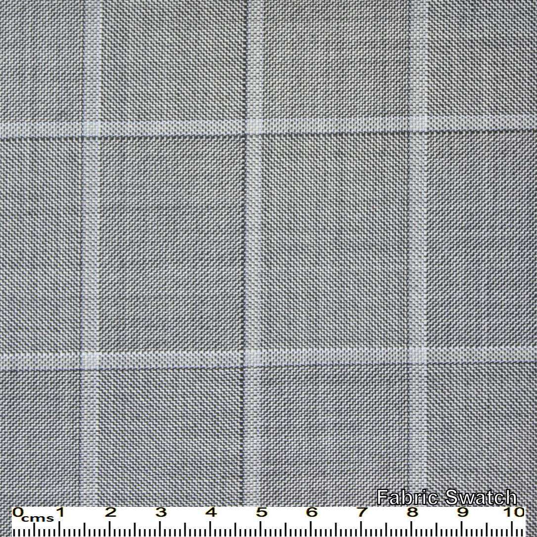 Aluminium Grey Windowpane Made To Measure Pant - VBC0364_MTM_SP