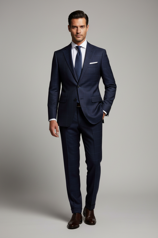 Navy Windowpane Made To Measure Jacket - VBC0610_MTM_SJ