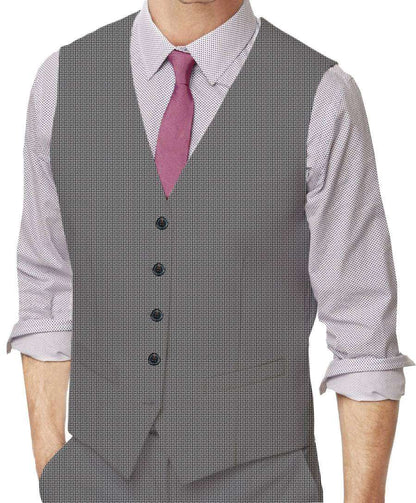 Athens Grey Bucket Weave Made To Measure Vest - VBC0379_MTM_SV