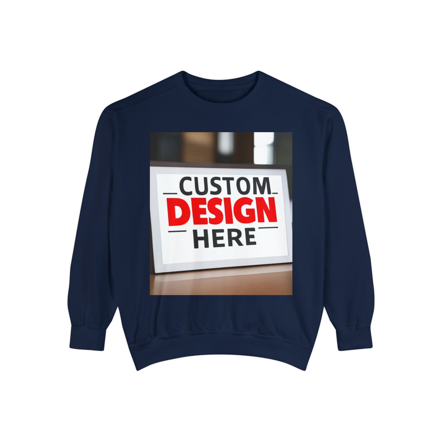 NAAMS Unisex Classic Fit Design Your Own Crewneck Garment-Dyed Sweatshirt  -  9.5 oz 80% Cotton