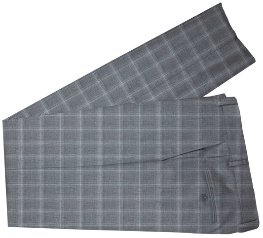 Aluminium Grey Plaid Made To Measure Pant - VBC0430_MTM_SP