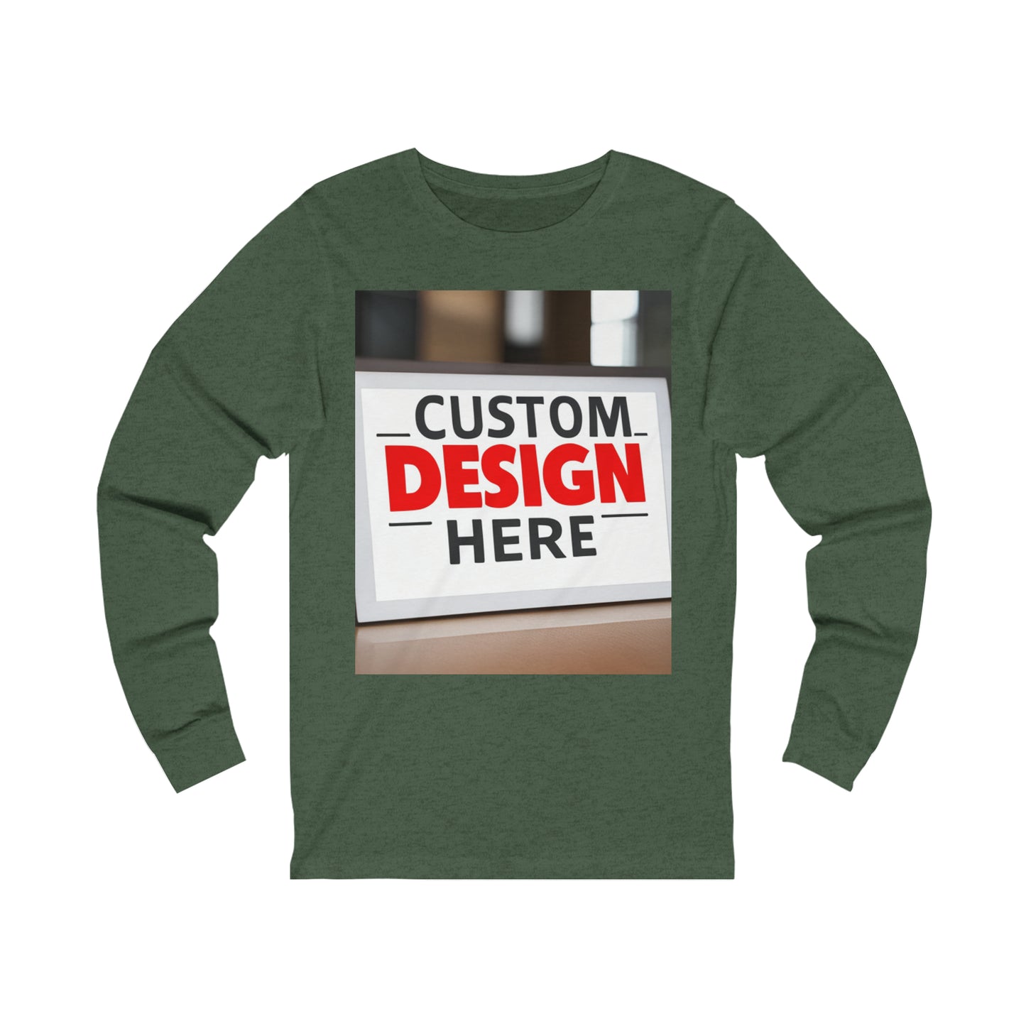 NAAMS Unisex Design Your Custom Jersey Long Sleeve Tee -  4.2oz 100% Airlume Cotton