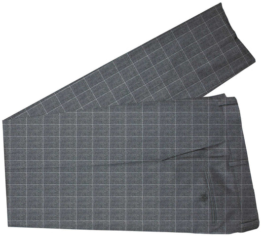 Aluminium Grey Nailhead Windowpane Made To Measure Pant - VBC0442_MTM_SP