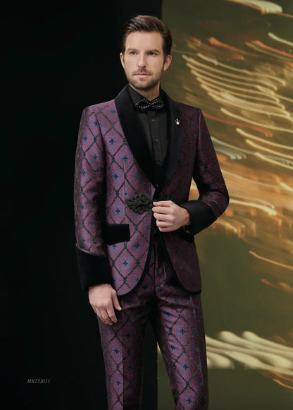 Premium Jacquard Tuxedo Suit - AA23J011