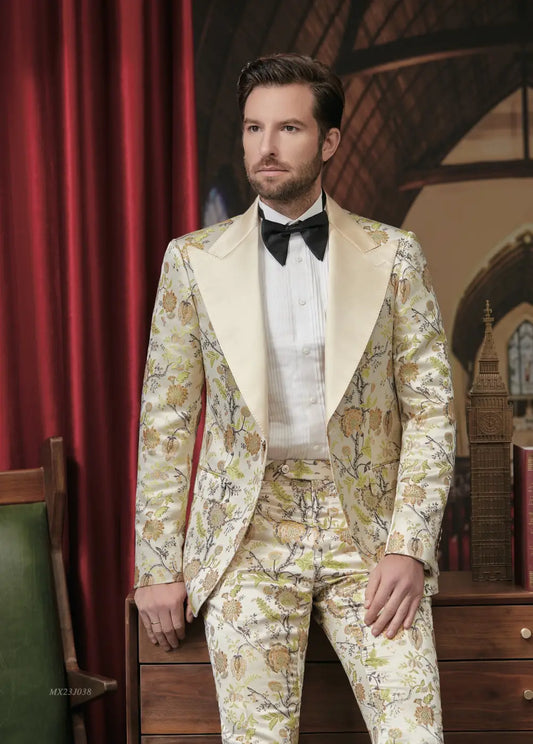 Premium Jacquard Tuxedo Suit - AA23J038