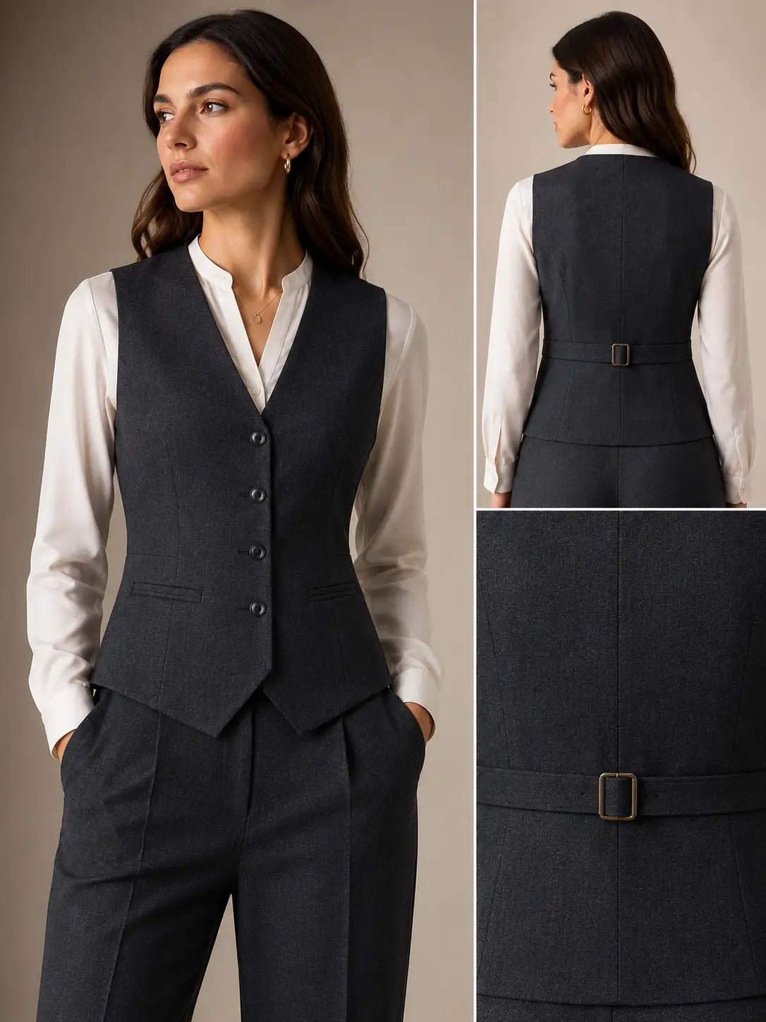 Dark Grey Textured Super 120's Wool – 280g | Premium Suiting & Tailoring Wool