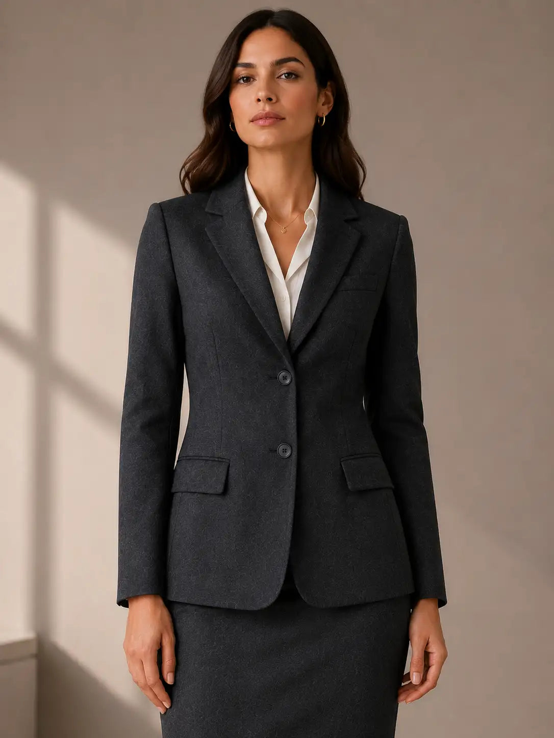 Dark Grey Textured Super 120's Wool – 280g | Premium Suiting & Tailoring Wool