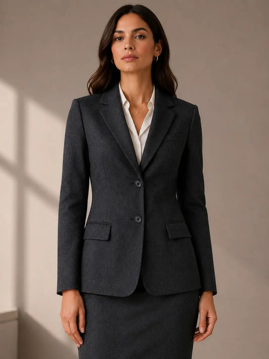 Dark Grey Textured Super 120's Wool – 280g | Premium Suiting & Tailoring Wool