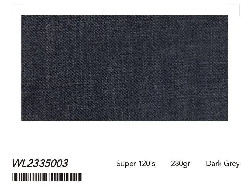 Dark Grey Textured Super 120's Wool – 280g | Premium Suiting & Tailoring Wool