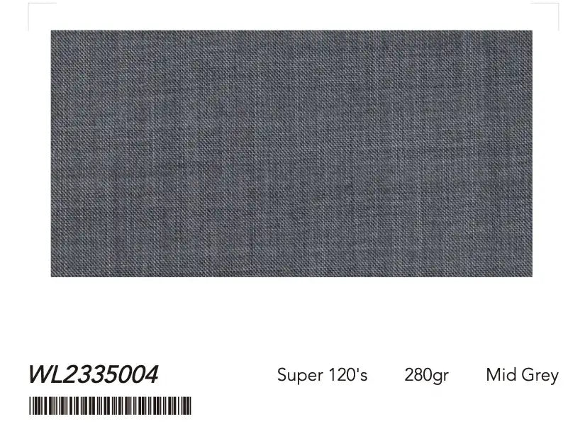 Mid Grey Textured Super 120’s Wool 2-Piece Suit – 280g Contemporary Tailoring