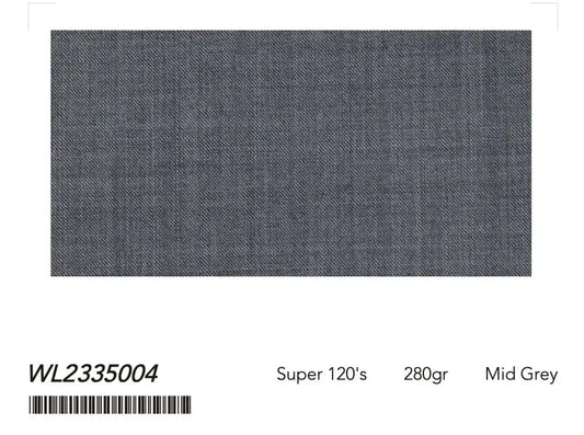 Mid Grey Textured Super 120’s Wool 2-Piece Suit – 280g Contemporary Tailoring