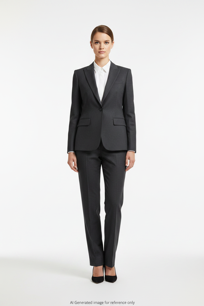 Dark Grey Textured Super 110's Wool – 280g | Bespoke Women's Suit & Separates