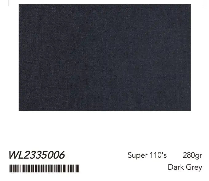 Dark Grey Super 110’s Wool 2-Piece Suit – 280g Classic Tailoring