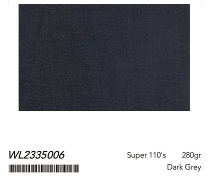 Dark Grey Super 110’s Wool 2-Piece Suit – 280g Classic Tailoring