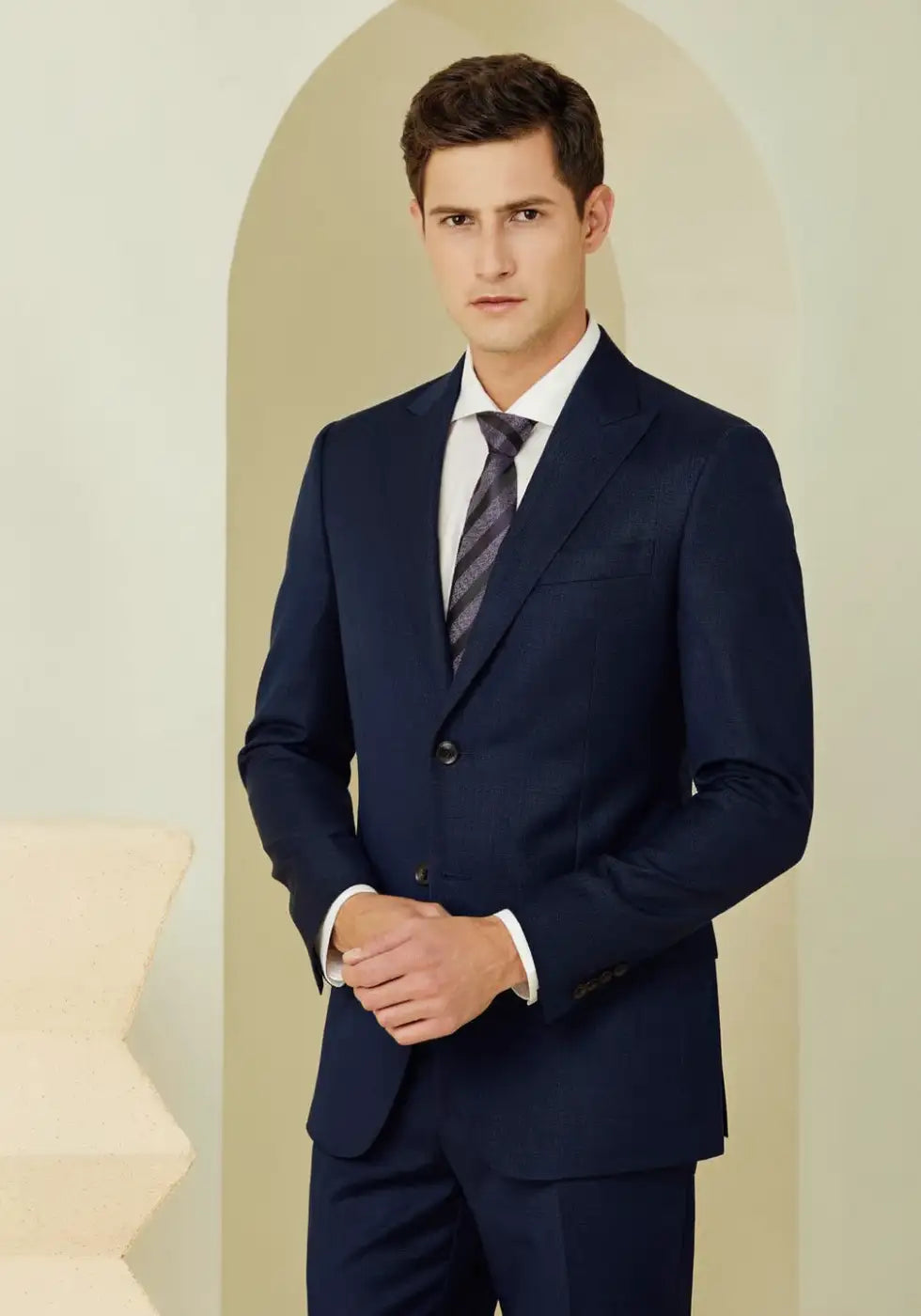 Dark Navy Super 110’s Wool Suit – 285g Refined Tailoring