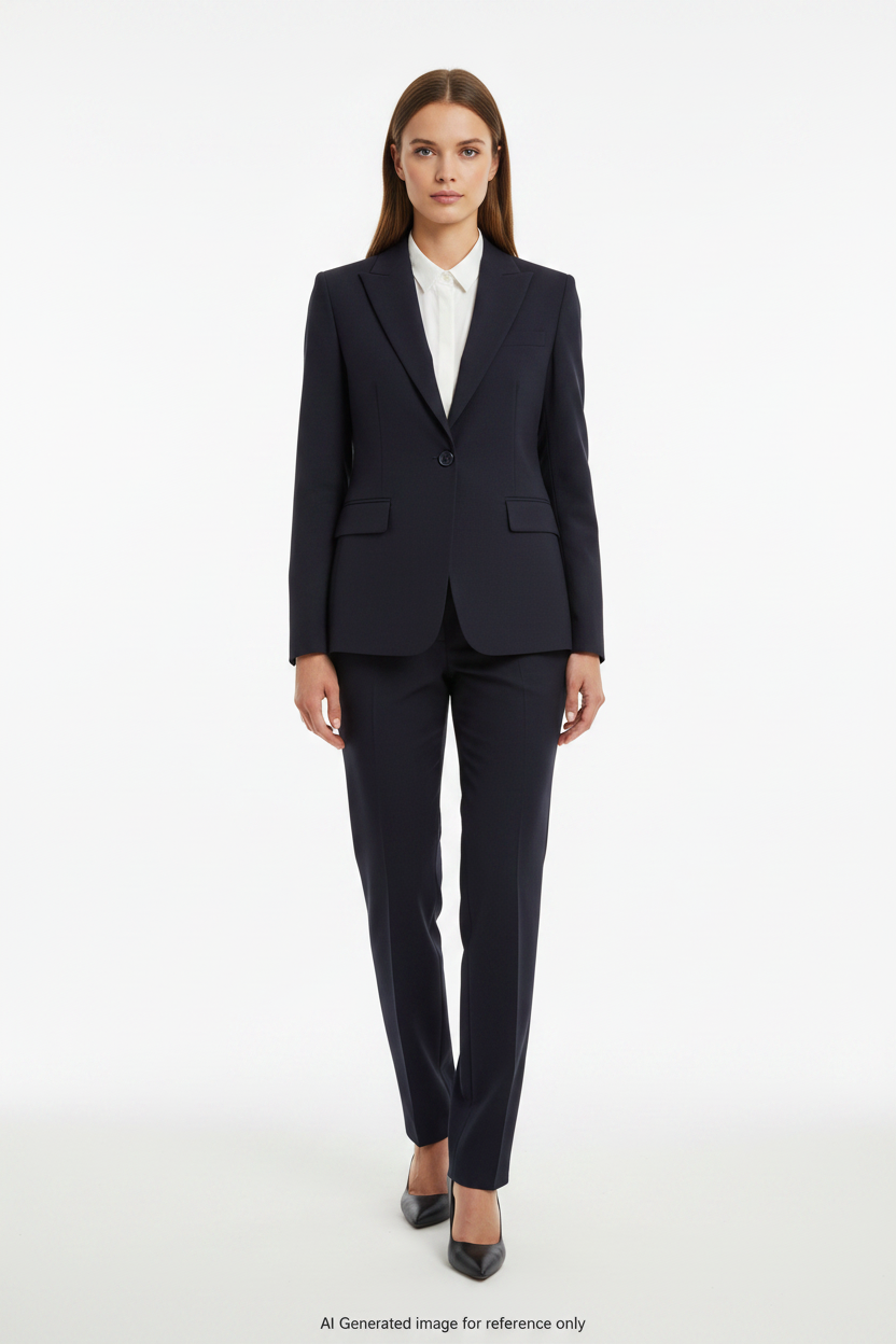 Dark Navy Super 110's Wool – 275g | Bespoke Women's Suit & Separates