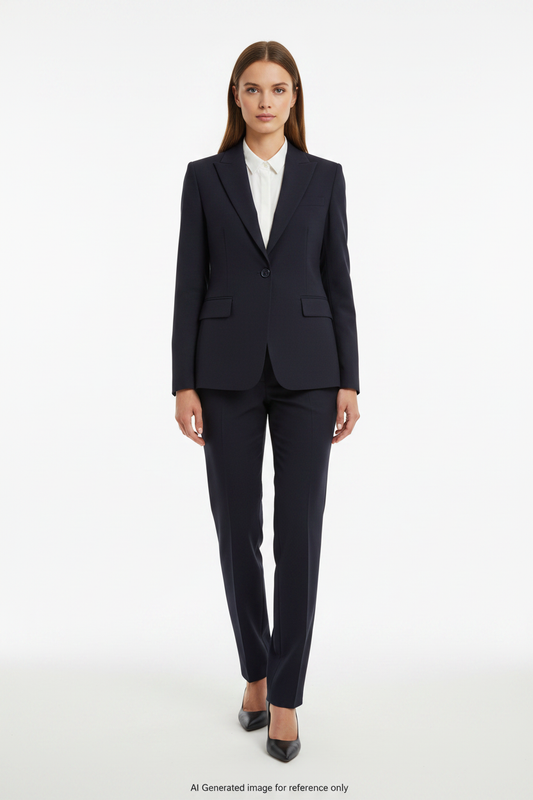 Dark Navy Super 110's Wool – 275g | Bespoke Women's Suit & Separates