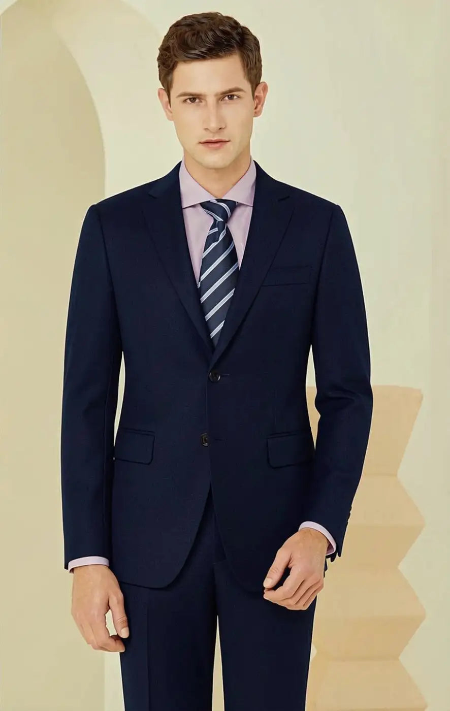 Dark Navy Super 110’s Wool Suit – 275g Refined Tailoring