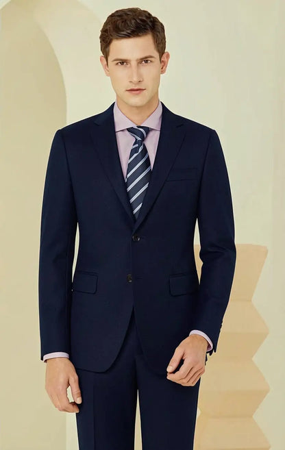 Dark Navy Super 110’s Wool Suit – 275g Refined Tailoring