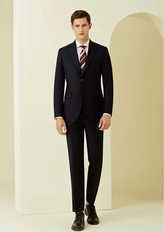 Black Super 110’s Wool Suit – 280g Classic Tailoring