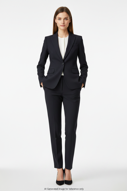 Black Super 110's Wool – 280g | Bespoke Women's Suit & Separates