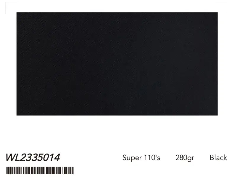 Jet Black Super 110’s Double Breasted Wool Suit – 280g Premium Tailoring