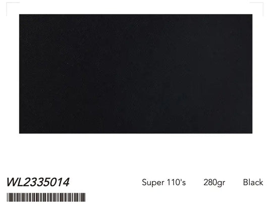 Jet Black Super 110’s Double Breasted Wool Suit – 280g Premium Tailoring