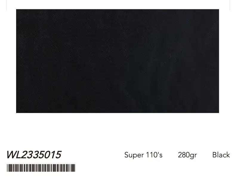 Deep Black Super 110’s Wool Suit – 280g Refined Tailoring