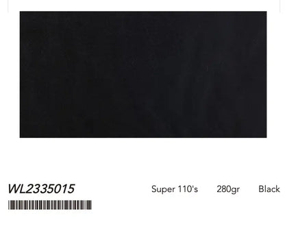 Deep Black Super 110’s Wool Suit – 280g Refined Tailoring