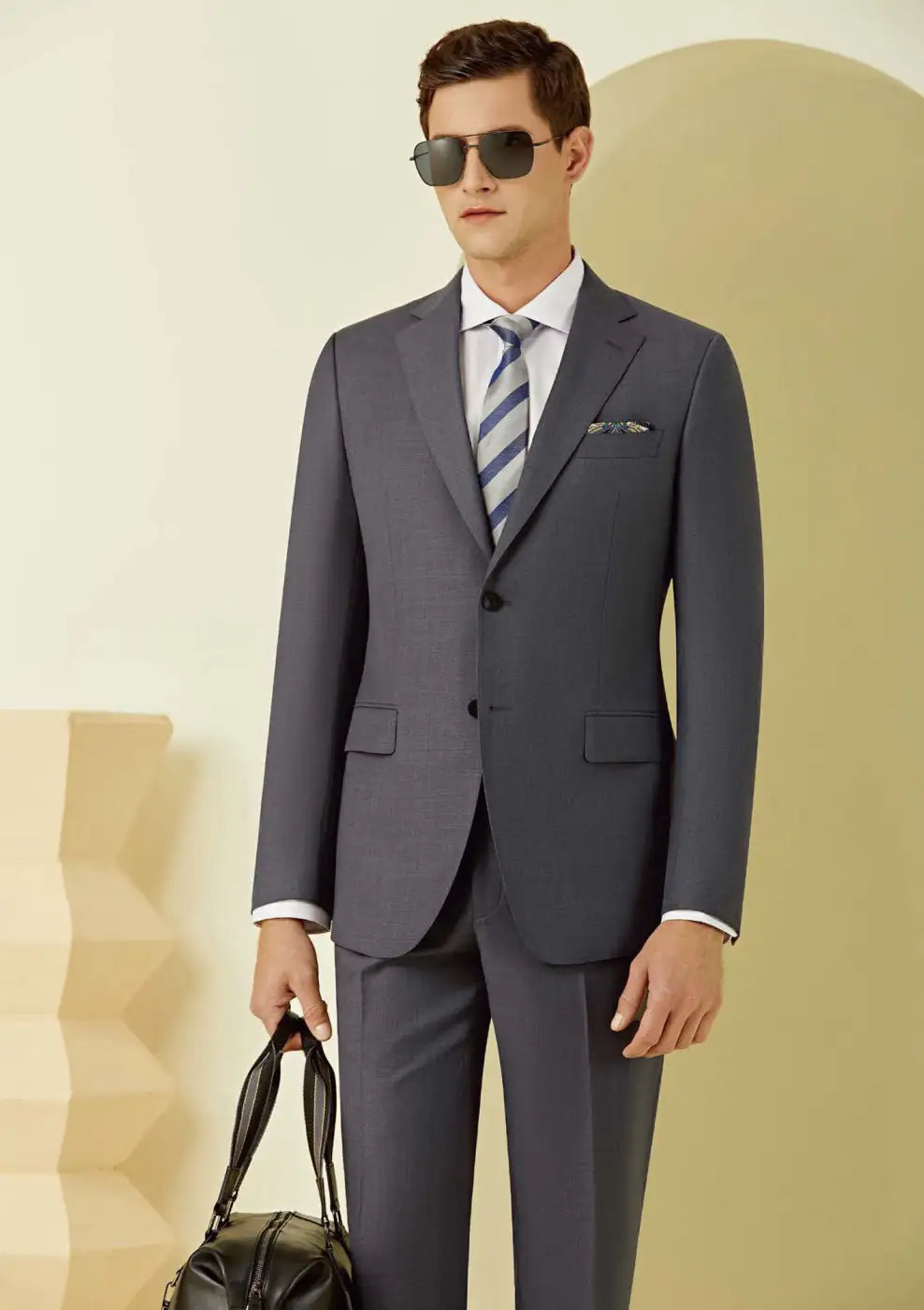 Classic Grey Super 110’s Wool Suit – 280g Modern Tailoring