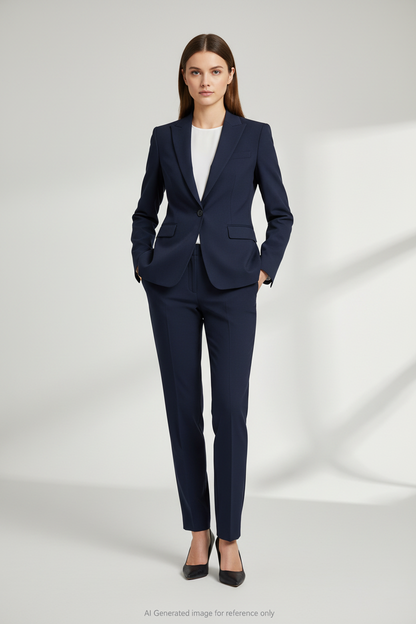 Navy Blue Super 120's Wool – 280g | Bespoke Women's Suit & Separates