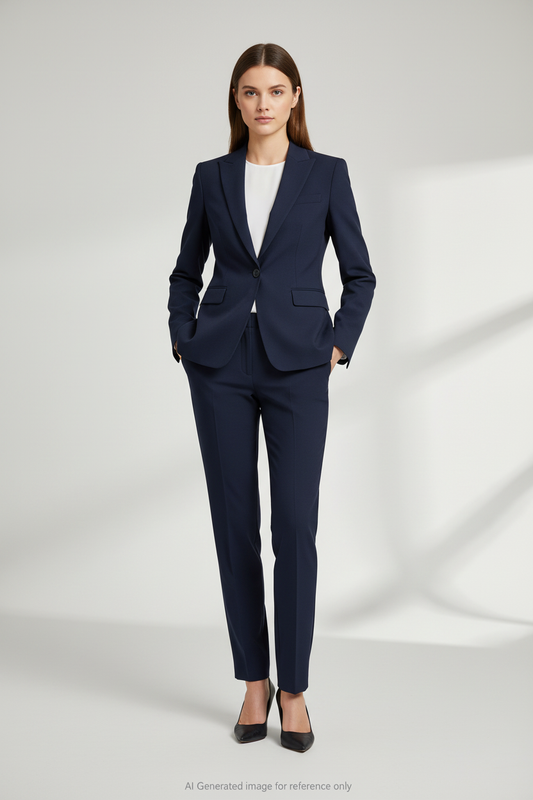 Navy Blue Super 120's Wool – 280g | Bespoke Women's Suit & Separates