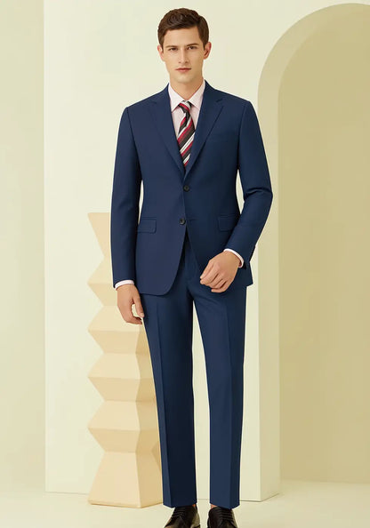 Dark Navy Super 120’s Wool Suit – 280g Classic Tailoring