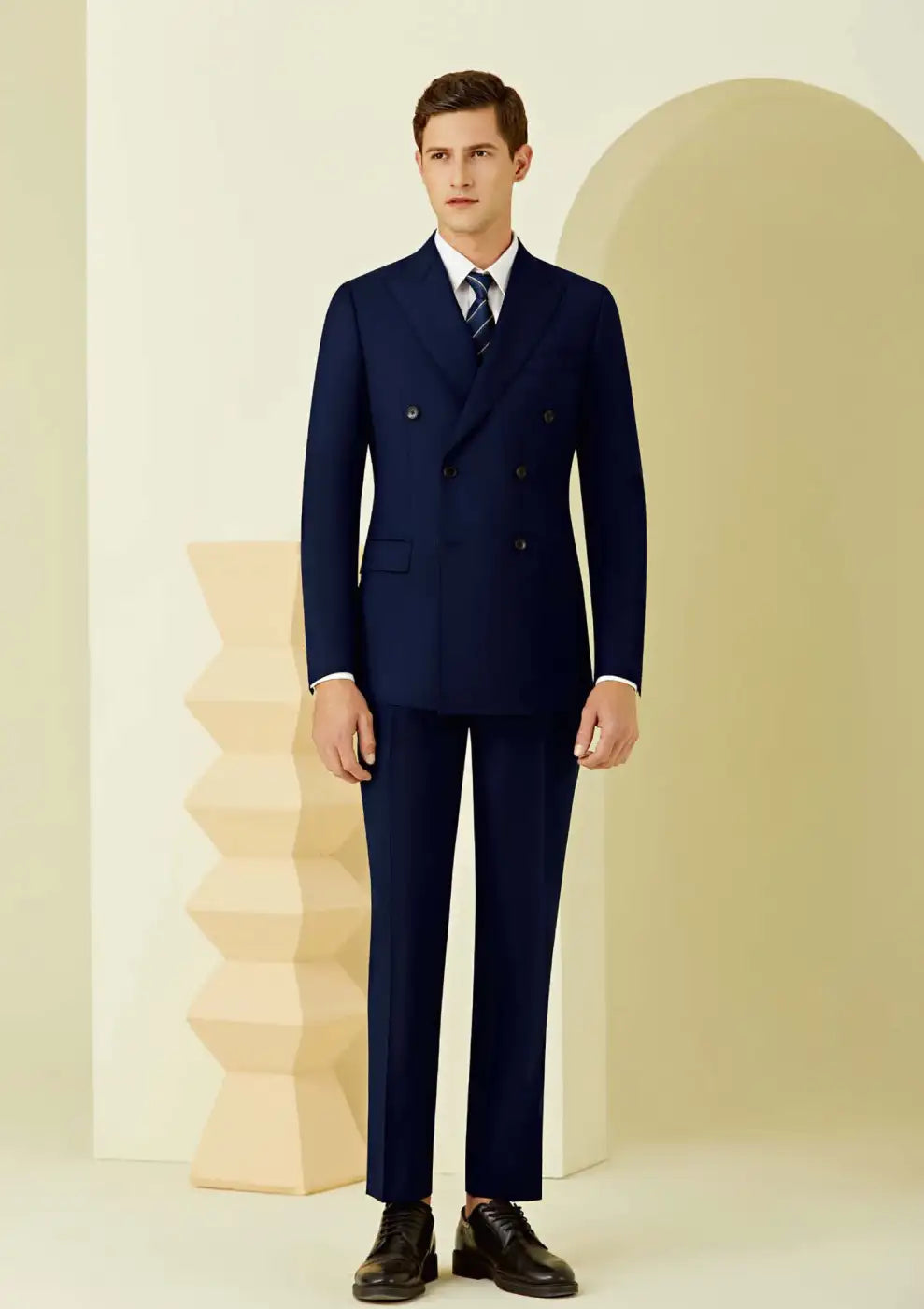 Dark Blue Super 120’s Wool Suit – 280g Refined Tailoring