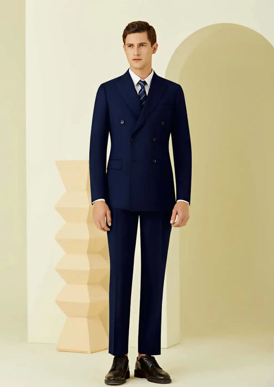 Dark Blue Super 120’s Wool Suit – 280g Refined Tailoring