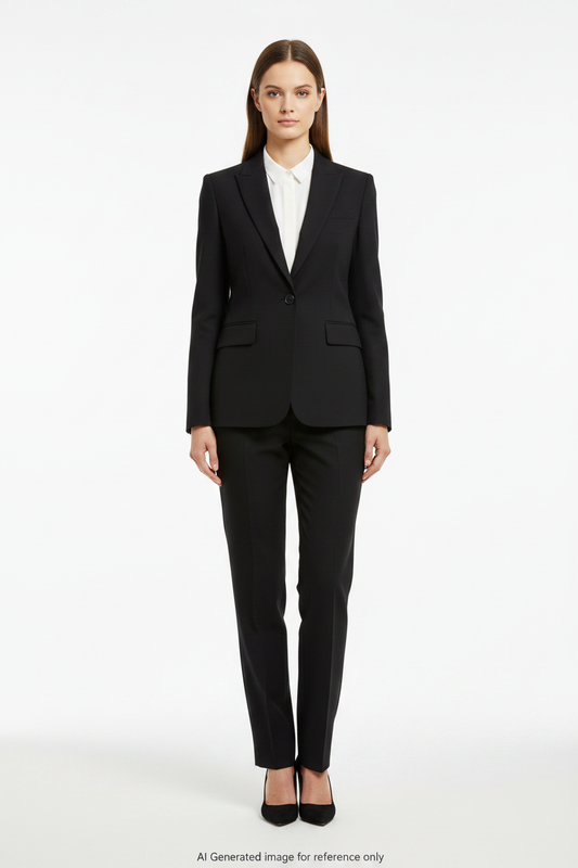 Black Textured Super 110's Wool – 315g | Premium Suiting & Tailoring Wool