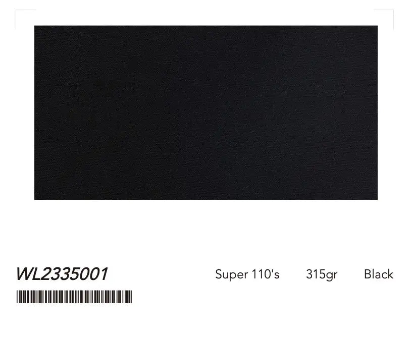 Black Super 110’s Wool Suit – 315g Structured Tailoring