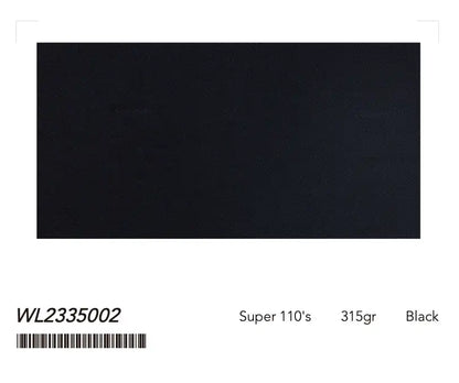 Black Super 110’s Wool Suit – 315g Premium Structured Tailoring