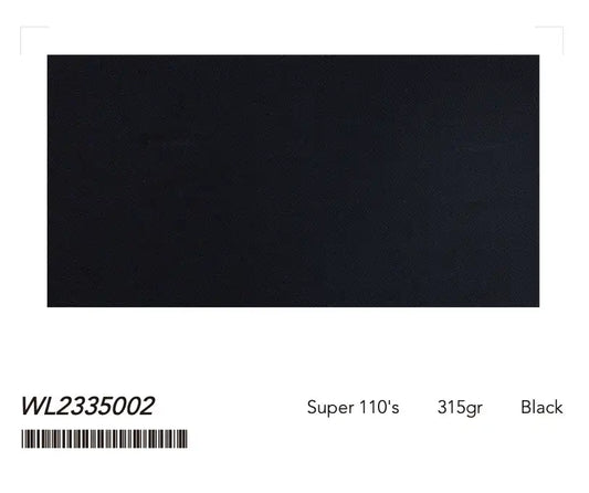 Black Super 110’s Wool Suit – 315g Premium Structured Tailoring