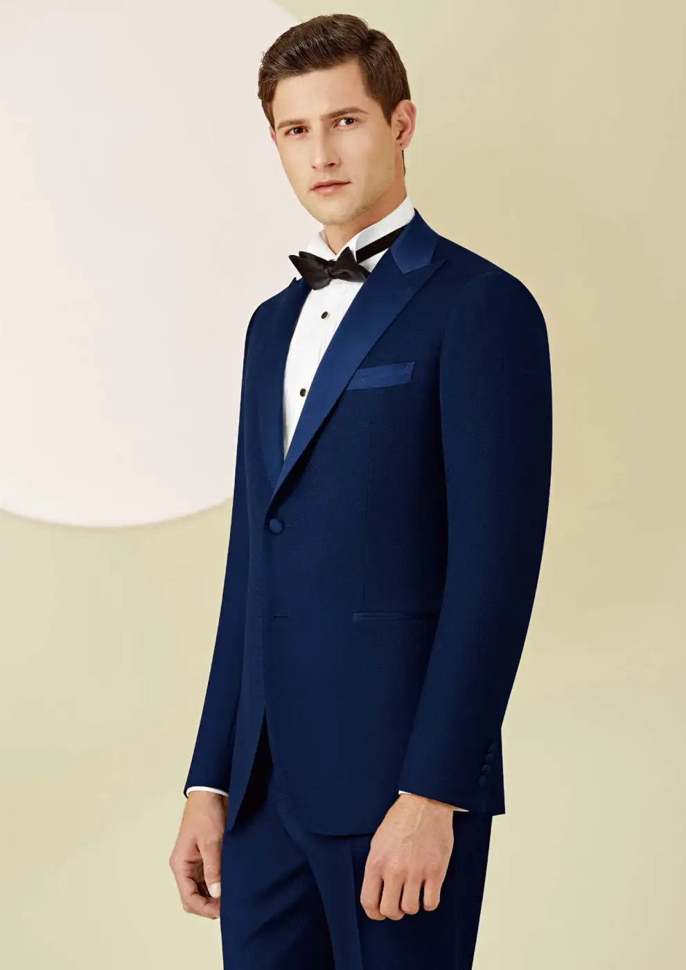 Navy Plaid Super 120’s Wool Tuxedo – 280g Modern Evening Tailoring