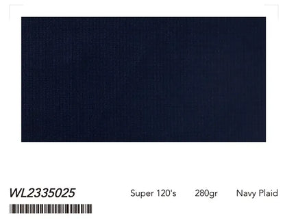 Navy Plaid Super 120’s Wool Tuxedo – 280g Modern Evening Tailoring