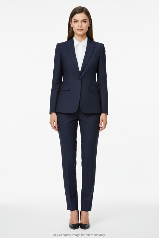 Blue Geometric textured weave Super 120's Wool – 280g | Premium Suiting & Tailoring Wool