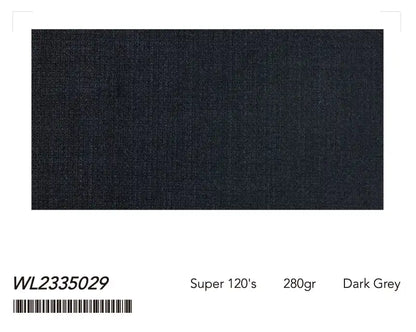 Dark Grey Super 120’s Wool Peak Lapel Tuxedo – 280g Textured Evening Tailoring