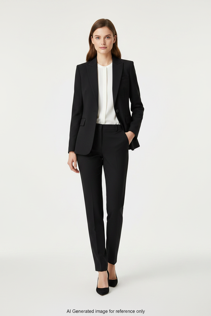 Black Geometric textured weave Super 120's Wool – 280g | Bespoke Women's Suit & Separates