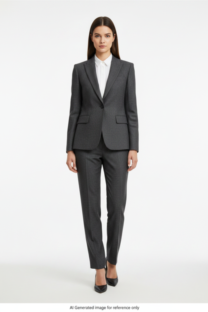 Grey Micro-textured geometric weave Super 110's Wool – 275g | Bespoke Women's Suit & Separates