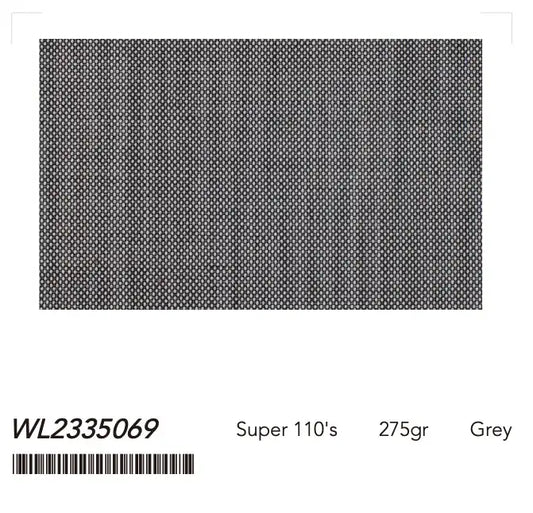 Grey Micro-Textured Super 110’s Wool Peak Lapel Tuxedo – 275g Modern Evening Tailoring