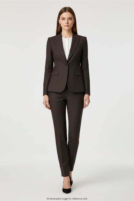 Grey Geometric textured weave Super 110's Wool – 275g | Bespoke Women's Suit & Separates