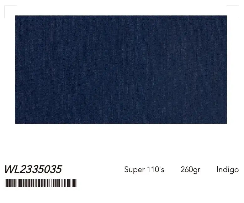 Indigo Super 110’s Wool Double-Breasted Peak Lapel Suit – 260g Contemporary Tailoring