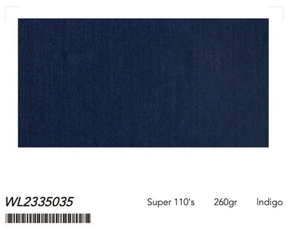 Indigo Super 110’s Wool Double-Breasted Peak Lapel Suit – 260g Contemporary Tailoring