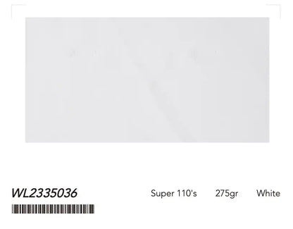 White Super 110’s Wool Double-Breasted Peak Lapel Suit – 275g Signature Tailoring